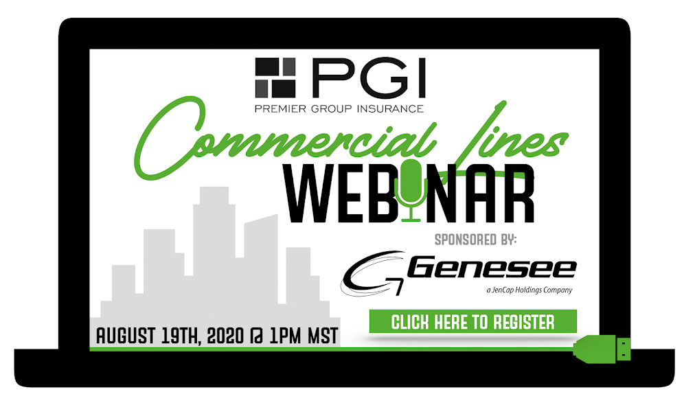 08/12/2020 - Commercial Lines Webinar - Featuring: Genesee General - August 19th at 1pm MST